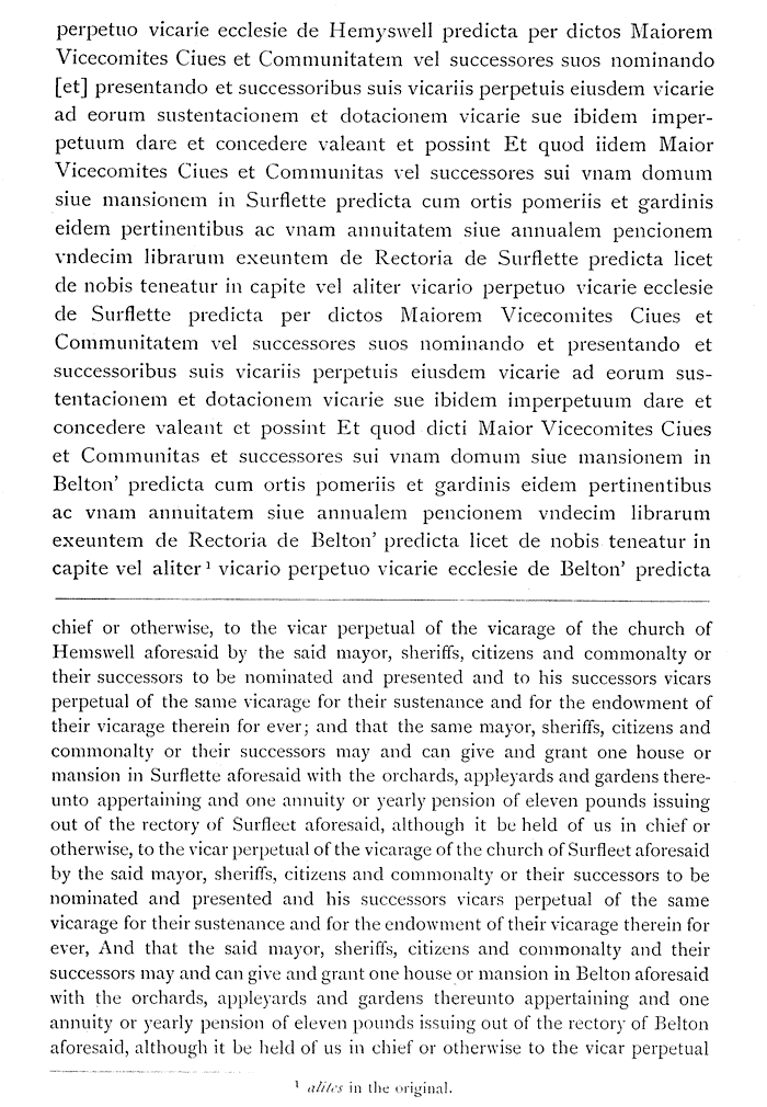 Transcrption and translation of Charter of 1546