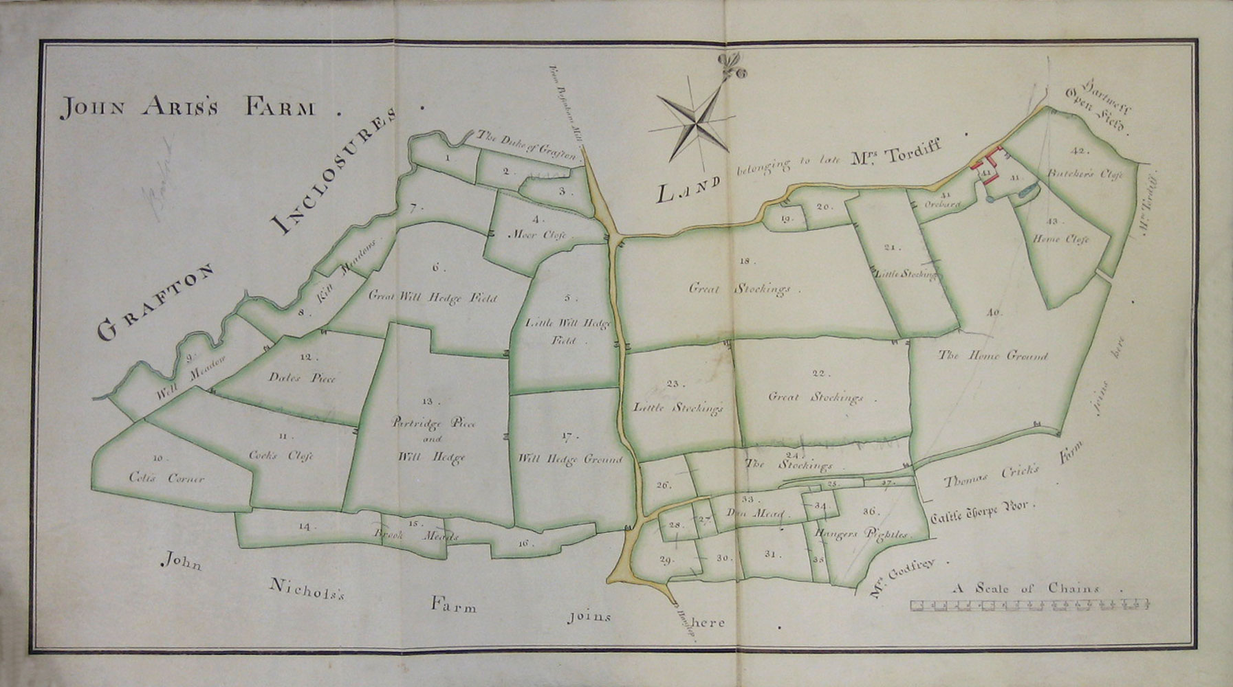 1779 Watts Survey: map opposite page 1